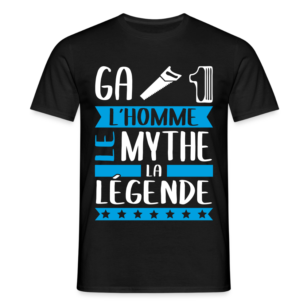 T-shirt homme Gatien rébus – L’homme, le mythe, la légende - noir