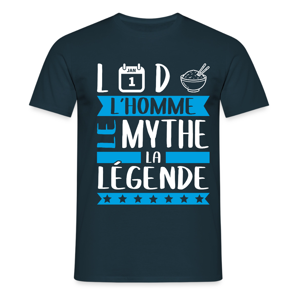 T-shirt homme Landry rébus – L’homme, le mythe, la légende - marine