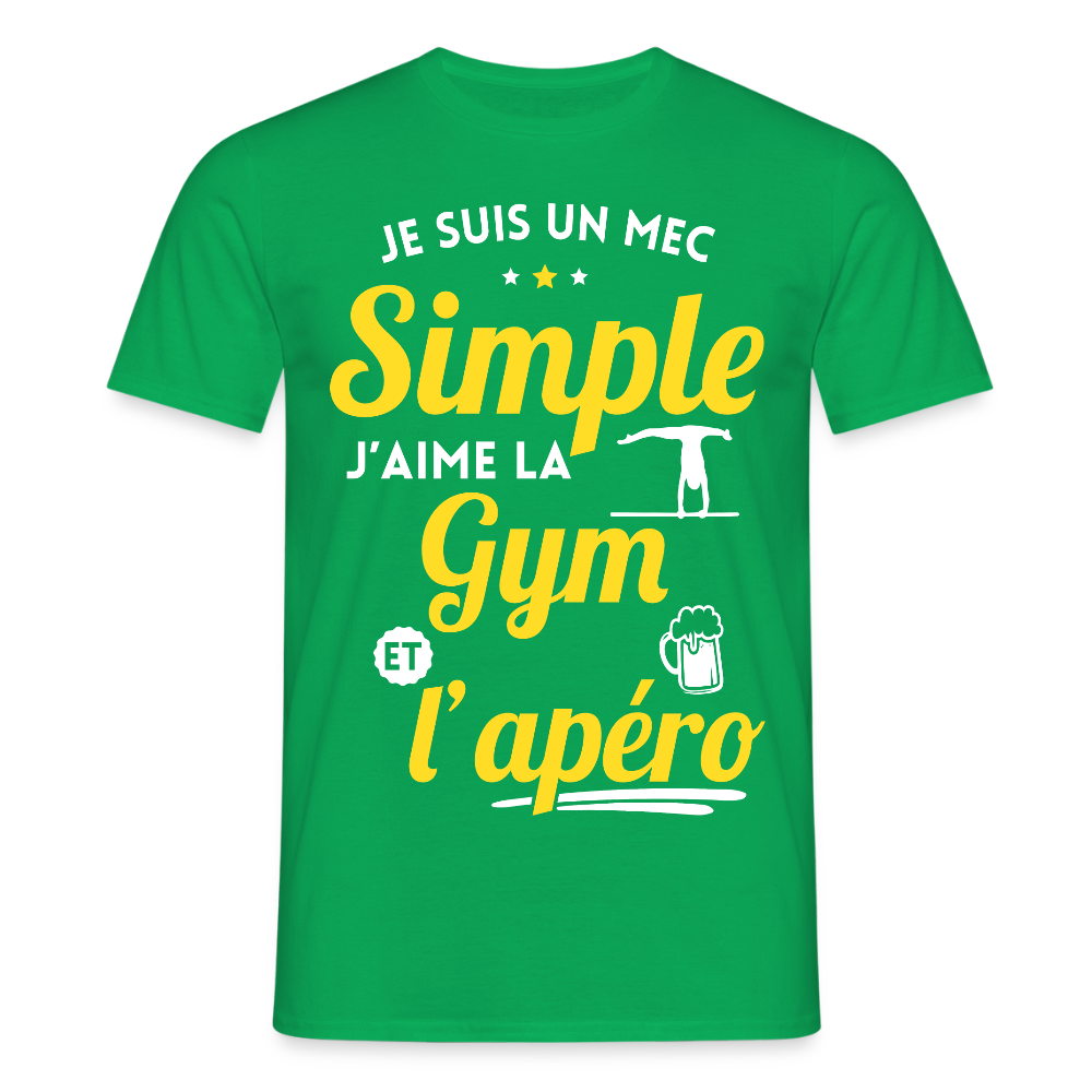 T-shirt Homme - J'aime la gym et l'apéro - vert