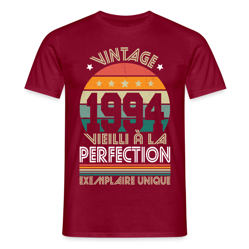 T-shirt Homme - Anniversaire 31 Ans - Vintage 1994 - rouge brique