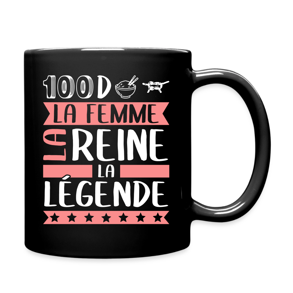 Mug uni Sandrine rébus – La femme, la reine, la légende - noir