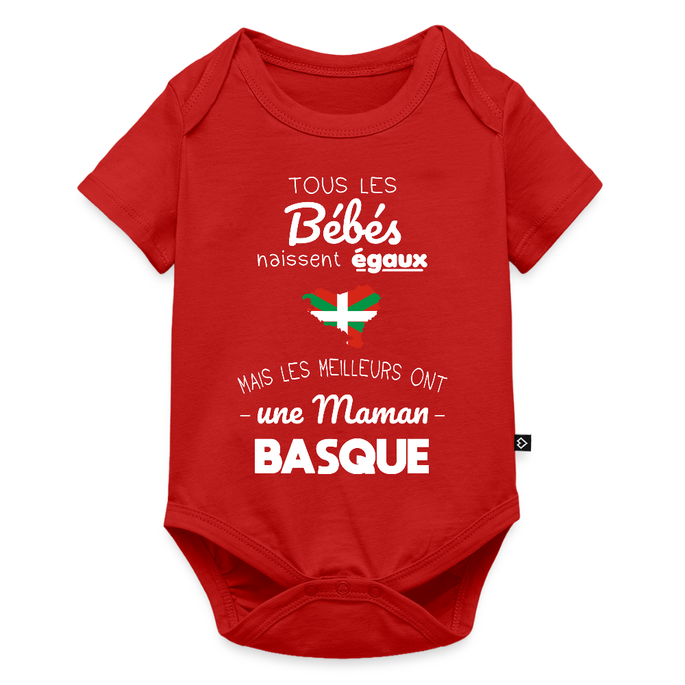 Body Bébé bio manches courtes - Les Meilleurs Ont Une Maman Basque - rouge