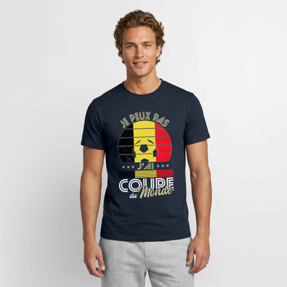 T-shirt Homme - Je peux pas j'ai Coupe du Monde - Belgique - marine