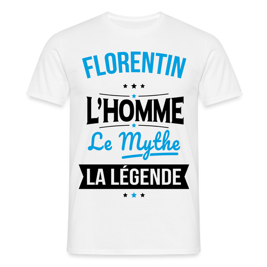 T-shirt Homme - Florentin - l'Homme - le Mythe - la Légende - blanc