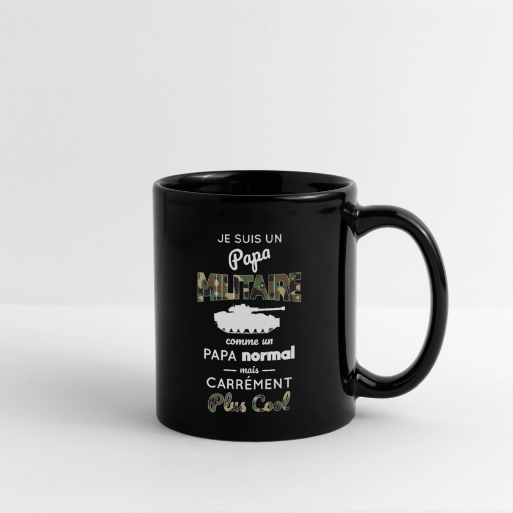 Mug uni - Papa militaire plus cool - noir