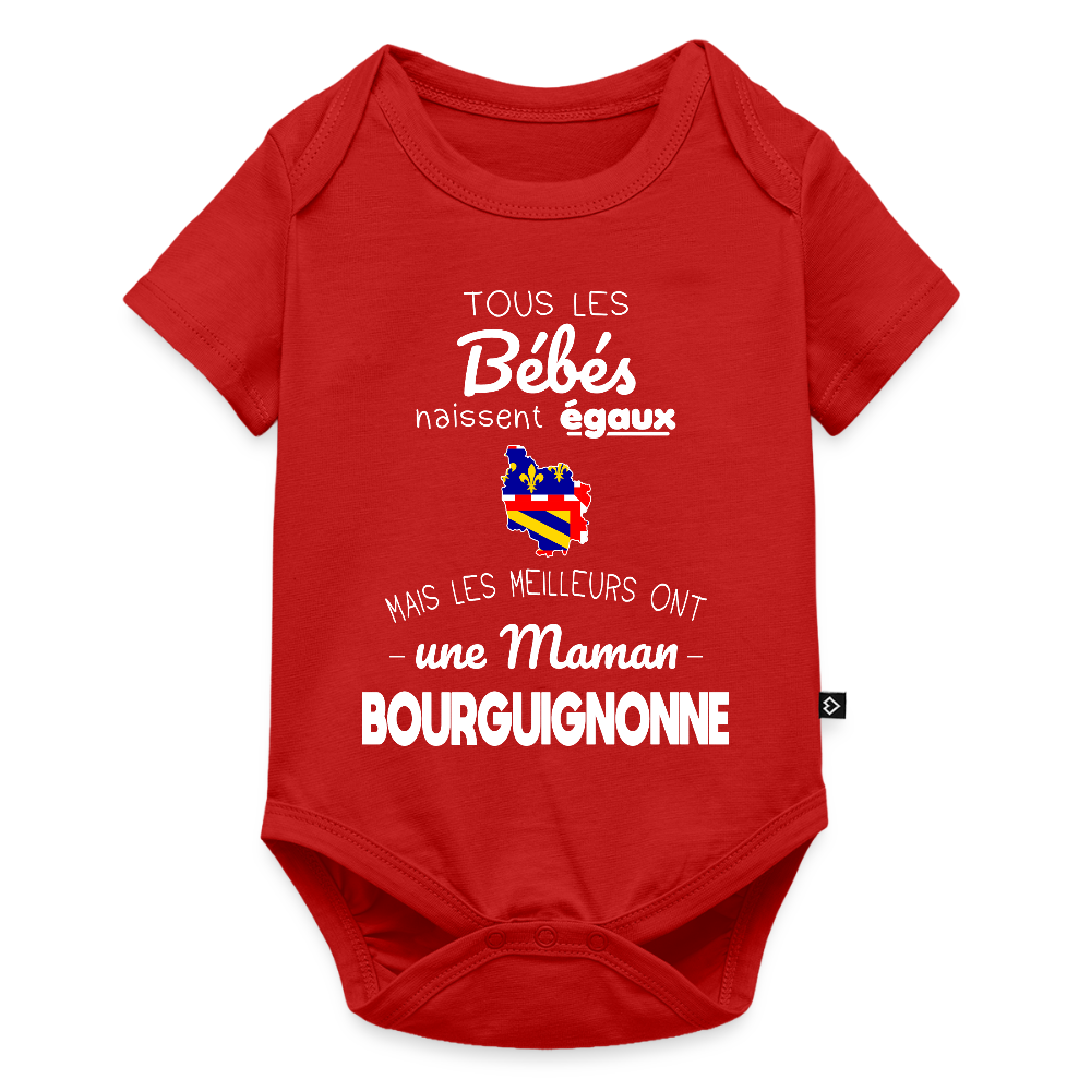 Body Bébé bio manches courtes - Les Meilleurs Ont Une Maman Bourguignonne - rouge