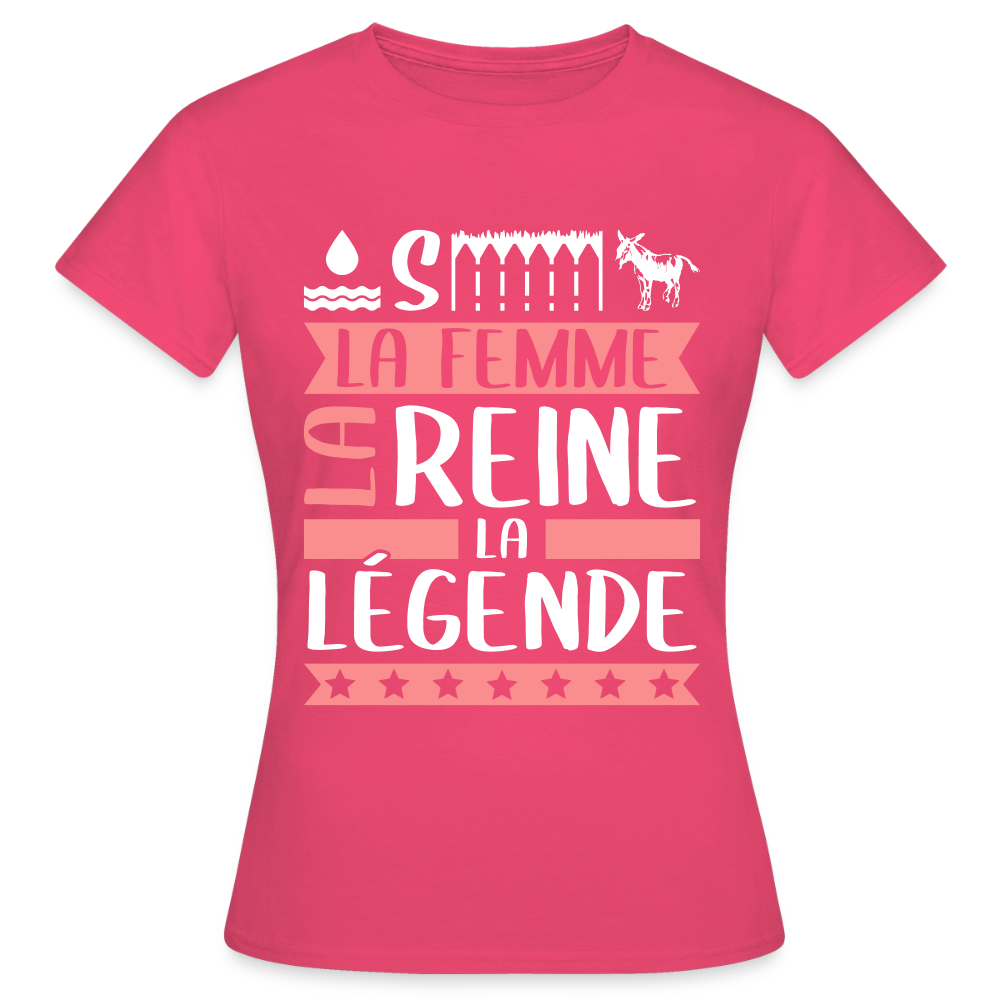T-shirt femme Océane rébus – La femme, la reine, la légende - rose azalée