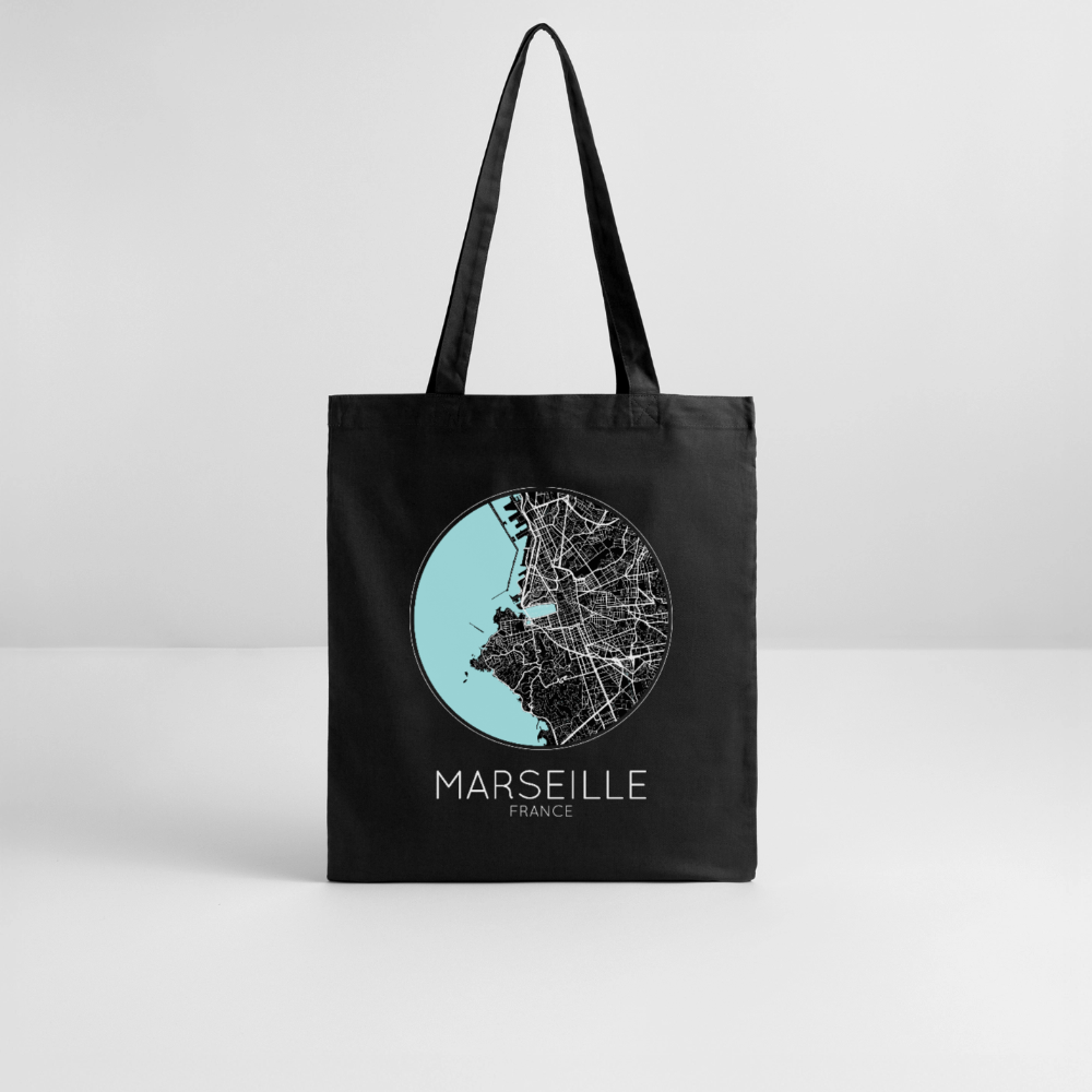Tote Bag Marseille Bio – Plan de Marseille - noir