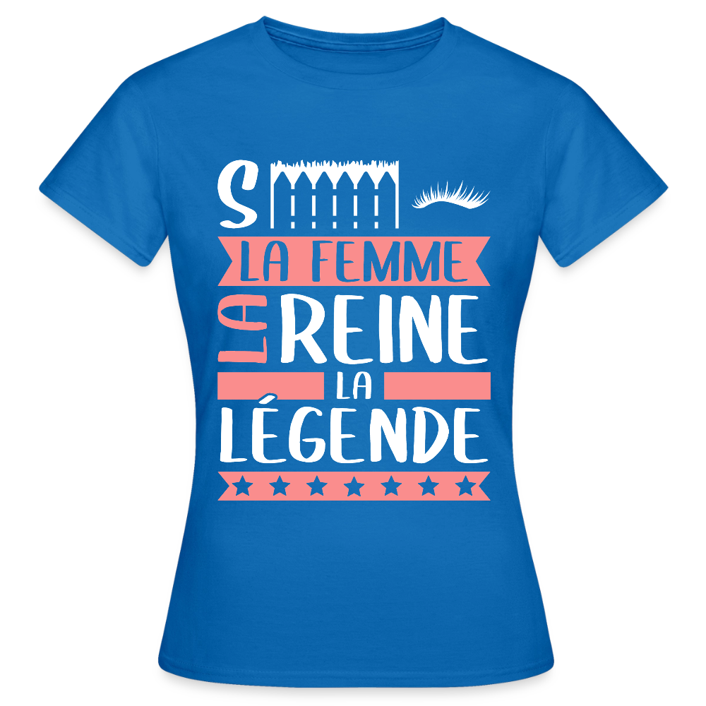 T-shirt femme Cécile rébus – La femme, la reine, la légende - bleu royal