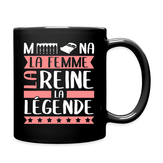 Mug uni Mélina rébus – La femme, la reine, la légende - noir