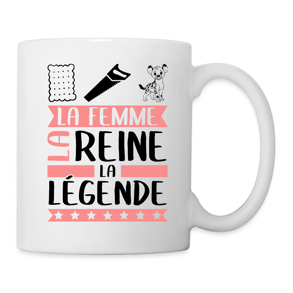 Mug blanc Lucienne rébus – La femme, la reine, la légende - blanc
