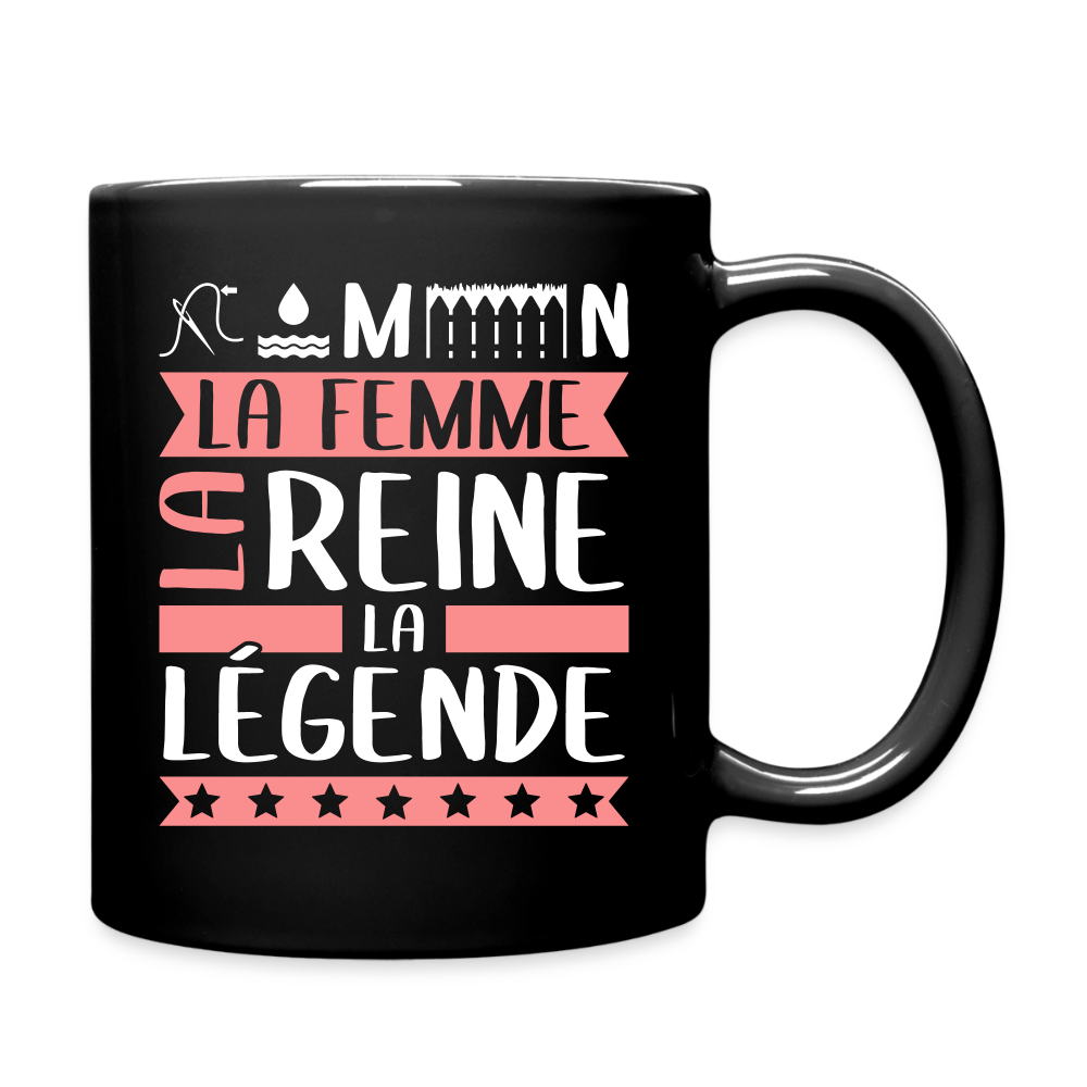 Mug uni Philomène rébus – La femme, la reine, la légende - noir