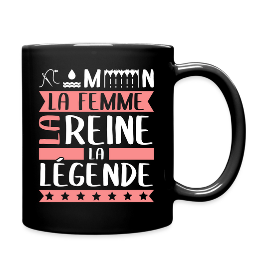 Mug uni Philomène rébus – La femme, la reine, la légende - noir
