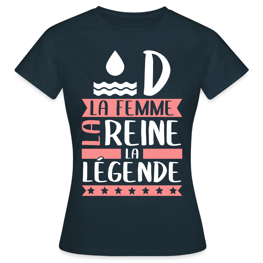 T-shirt femme Aude rébus – La femme, la reine, la légende - marine