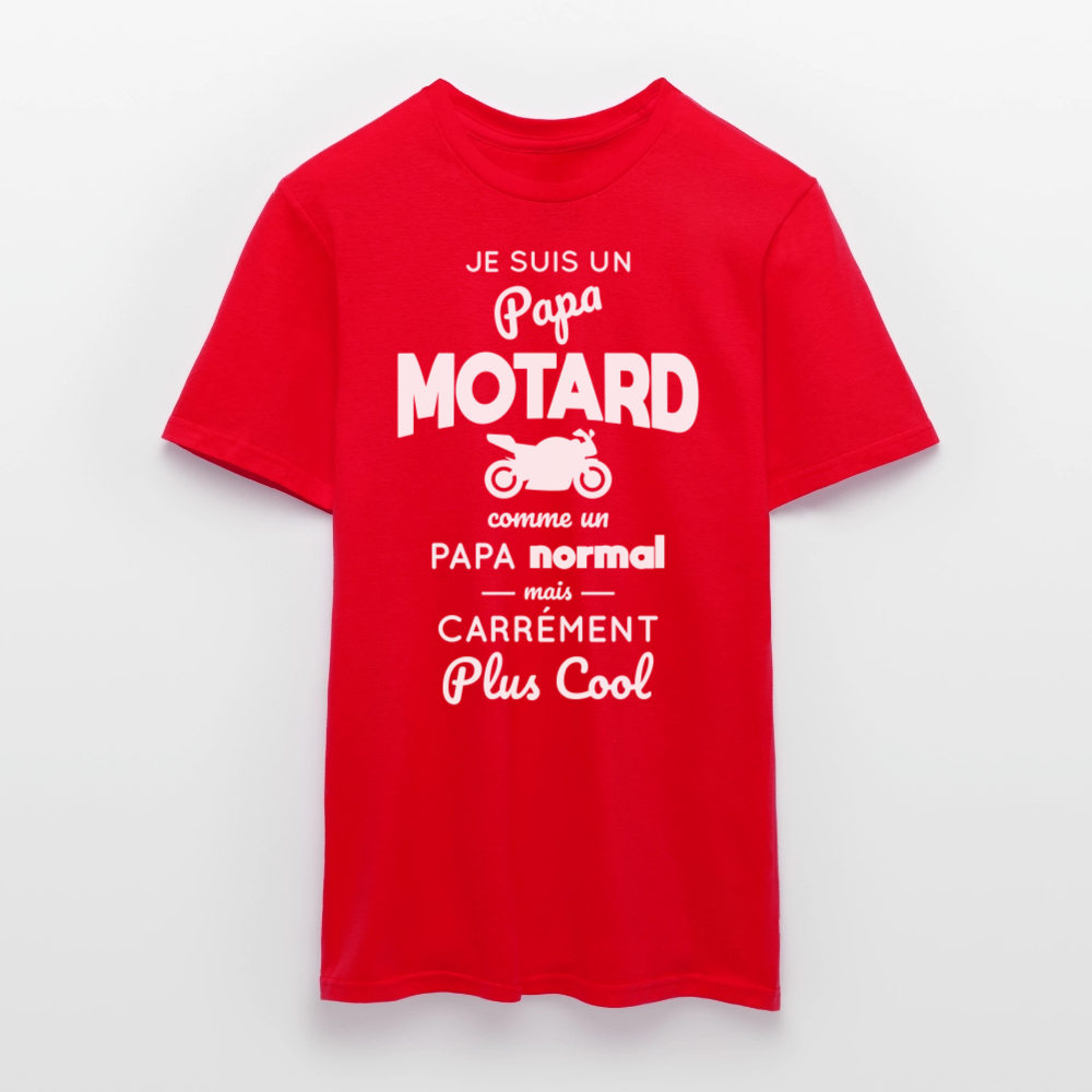 T-shirt Homme - Papa motard plus cool - rouge