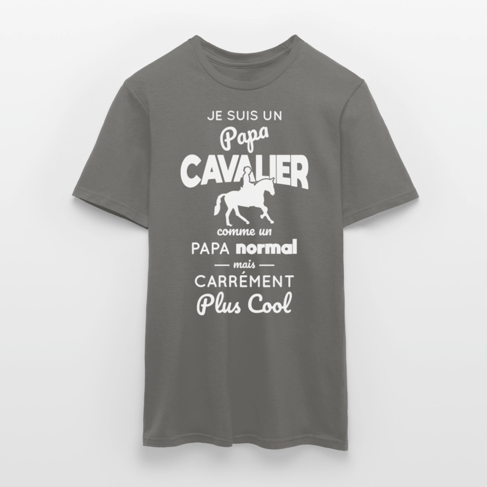 T-shirt Homme - Papa cavalier plus cool - gris graphite