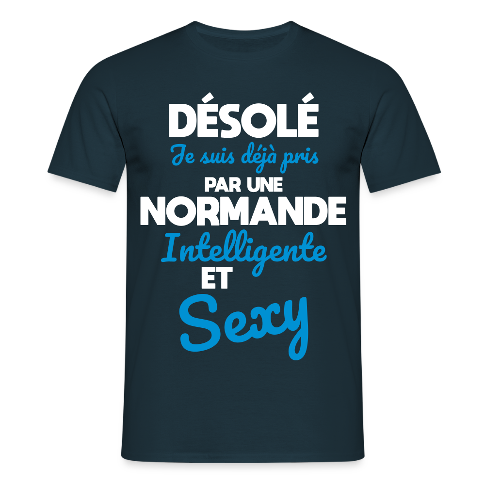 T-shirt Homme -  Je suis déjà pris par une Normande intelligente et sexy - marine