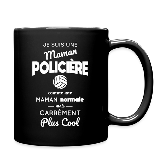 Mug uni - Maman policière plus cool - noir