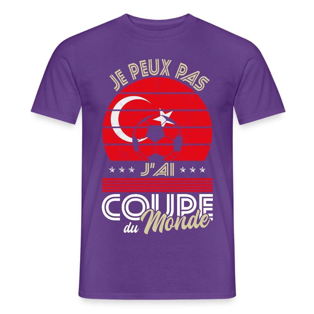 T-shirt Homme - Je peux pas j'ai Coupe du Monde - Turquie - violet