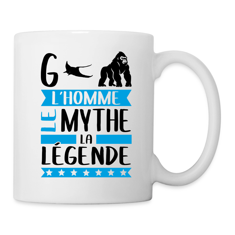 Mug blanc Grégory rébus – L’homme, le mythe, la légende - blanc
