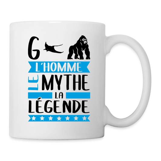 Mug blanc Grégory rébus – L’homme, le mythe, la légende - blanc