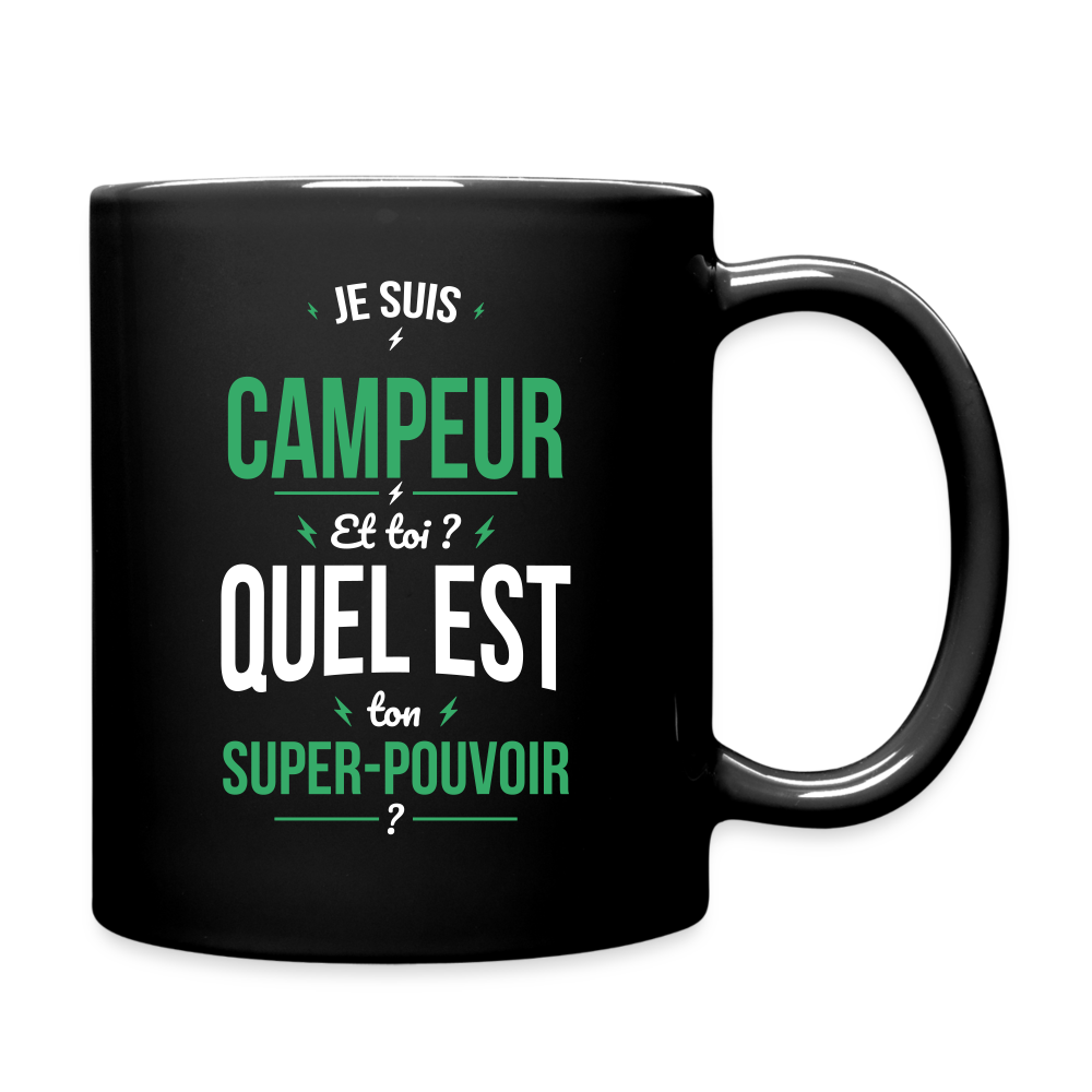 Mug uni - Je suis campeur - super-pouvoir - noir