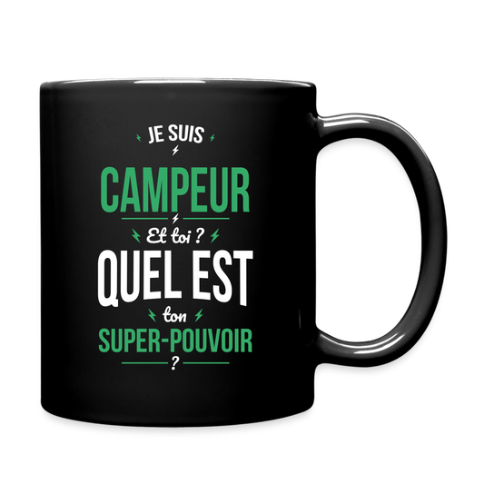 Mug uni - Je suis campeur - super-pouvoir - noir