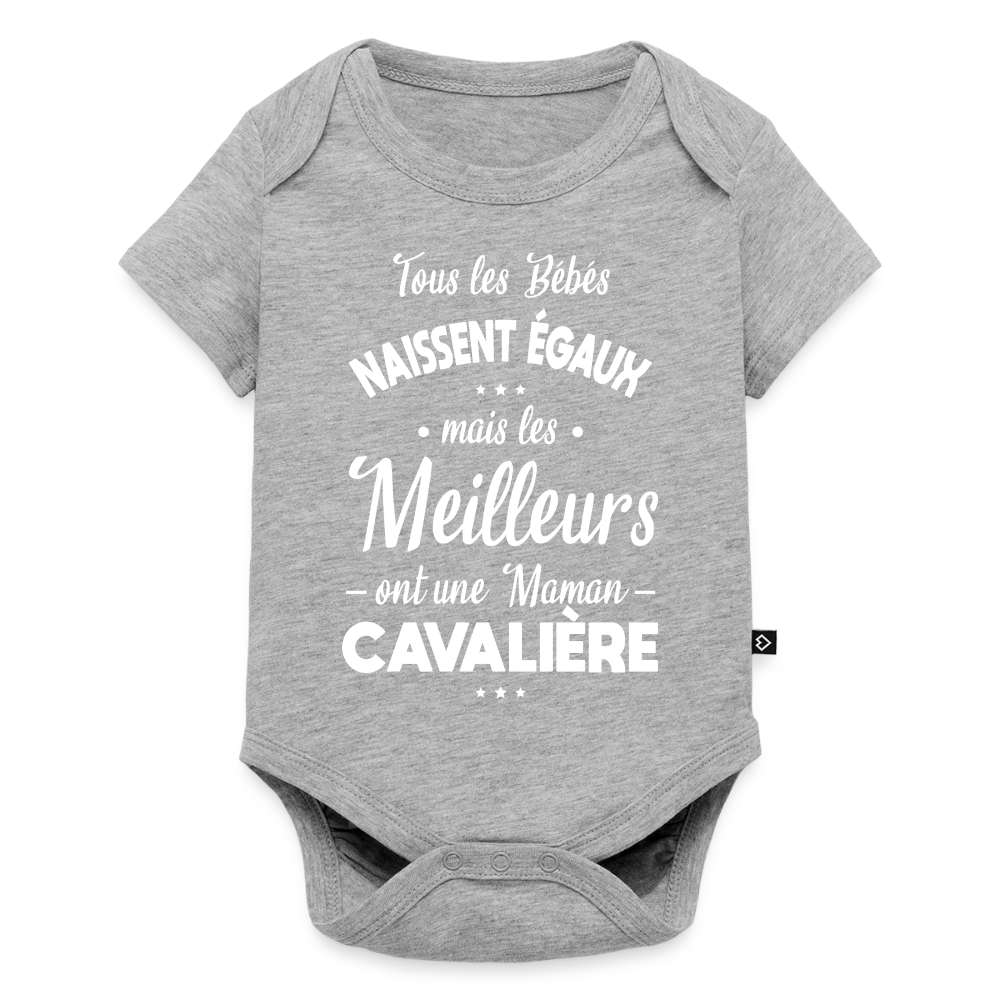 Body Bébé Humour Maman Cavalière – Cadeau Naissance Équitation - gris chiné