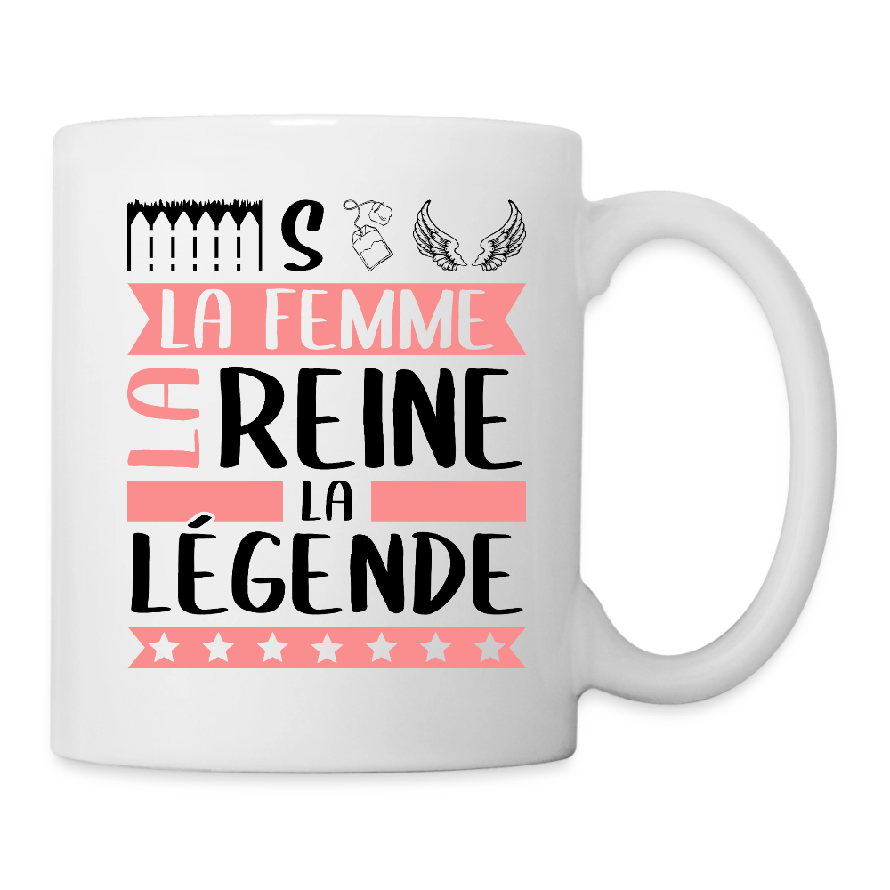 Mug blanc Estelle rébus – La femme, la reine, la légende - blanc