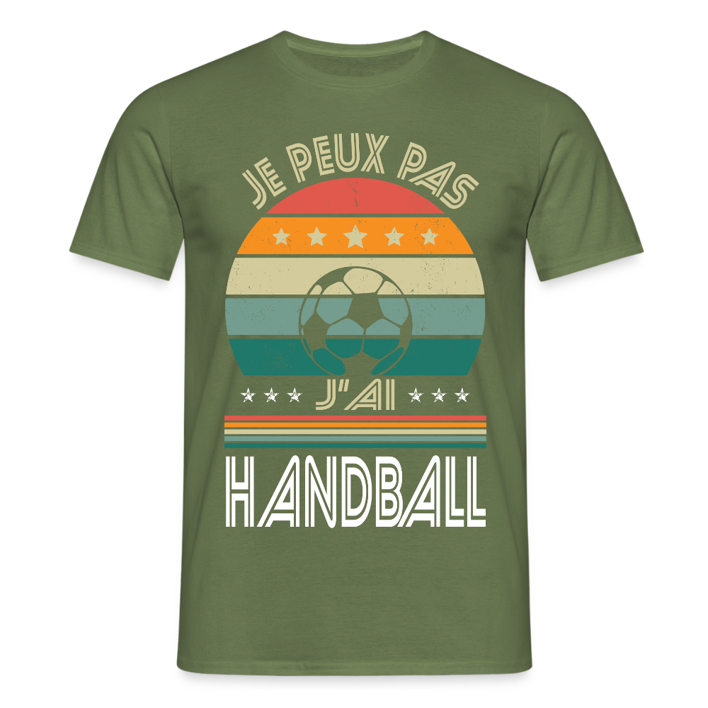 T-shirt Homme - Je peux pas j'ai Handball - vert militaire