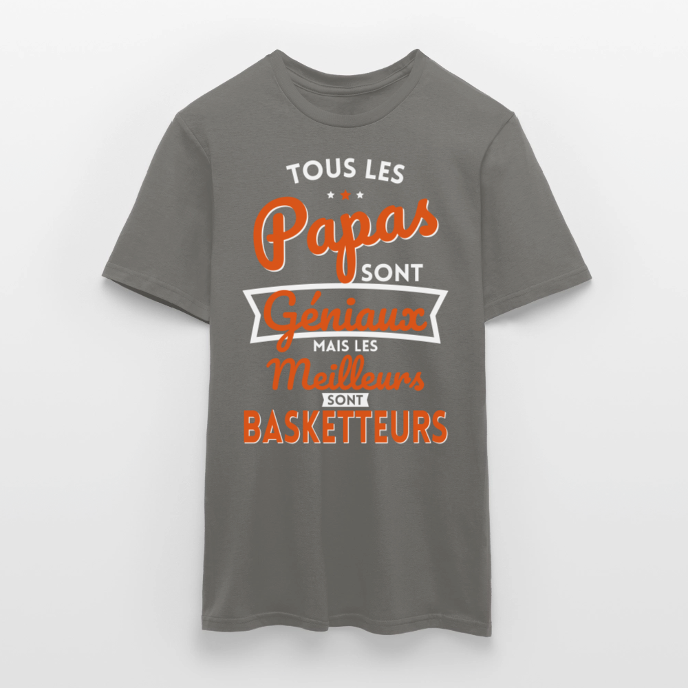 T-shirt Homme - Papas géniaux - Les meilleurs sont basketteurs - gris graphite