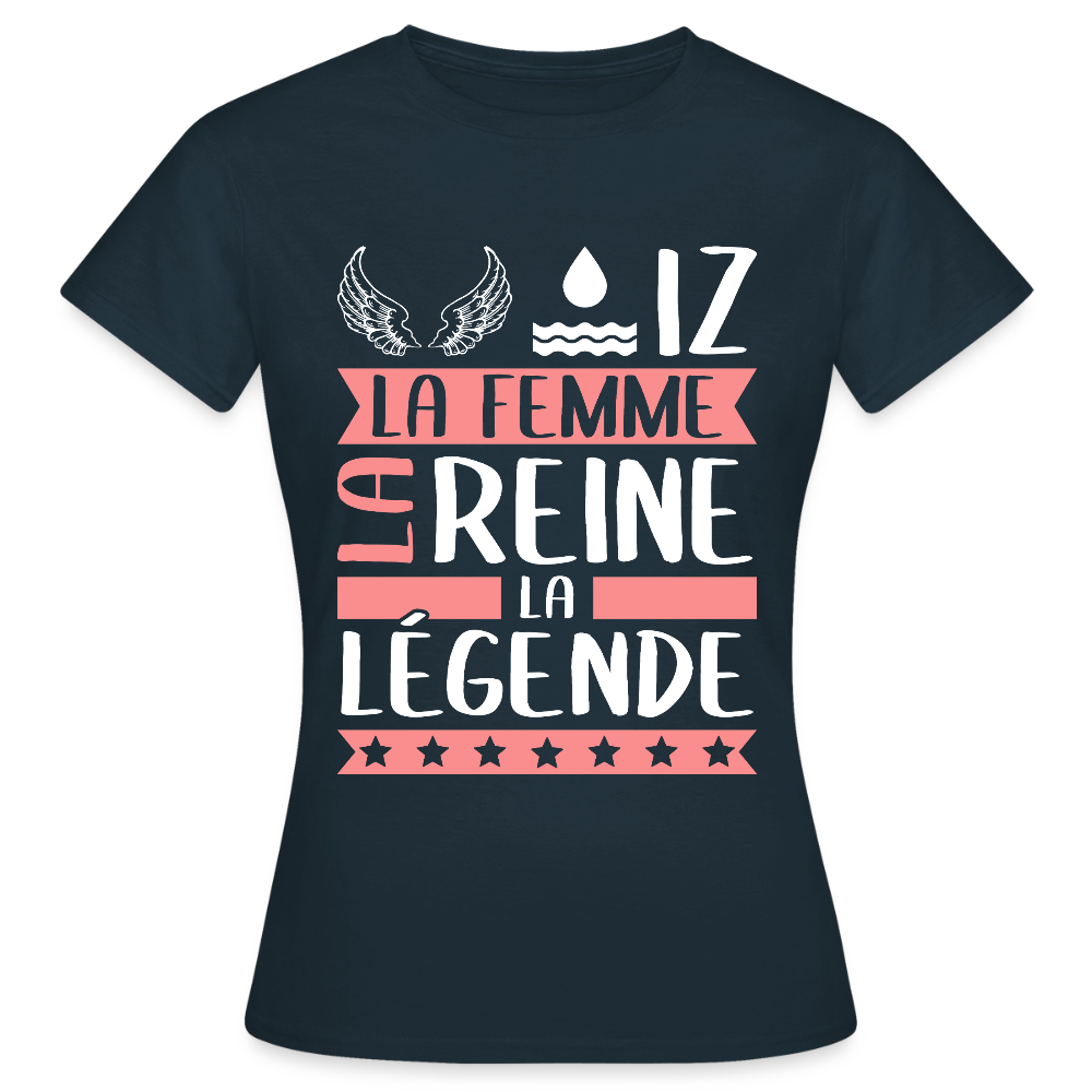 T-shirt femme Héloïse rébus – La femme, la reine, la légende - marine