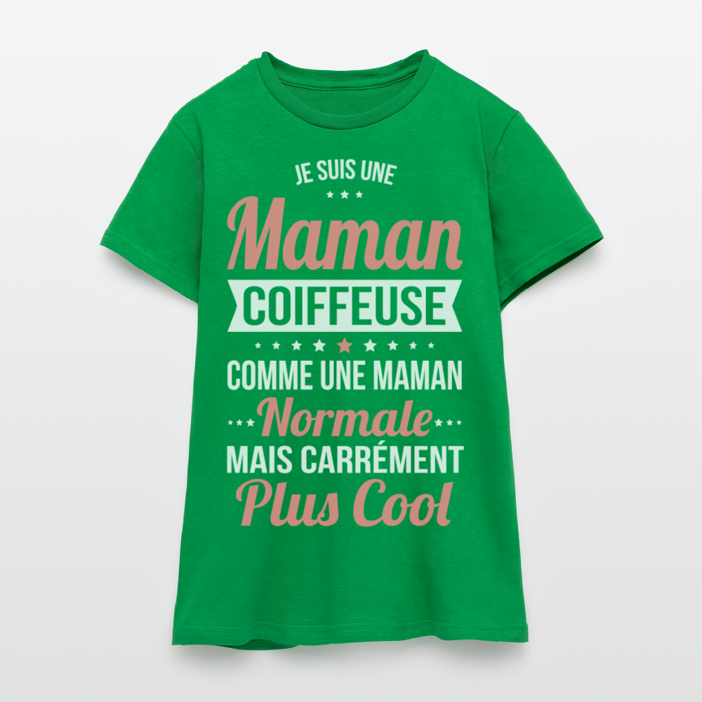 T-shirt Femme - Maman coiffeuse plus cool - vert