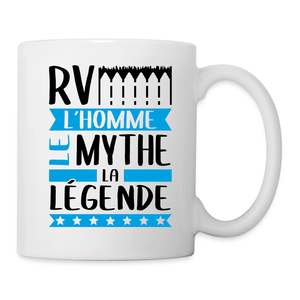 Mug blanc Hervé rébus – L’homme, le mythe, la légende - blanc