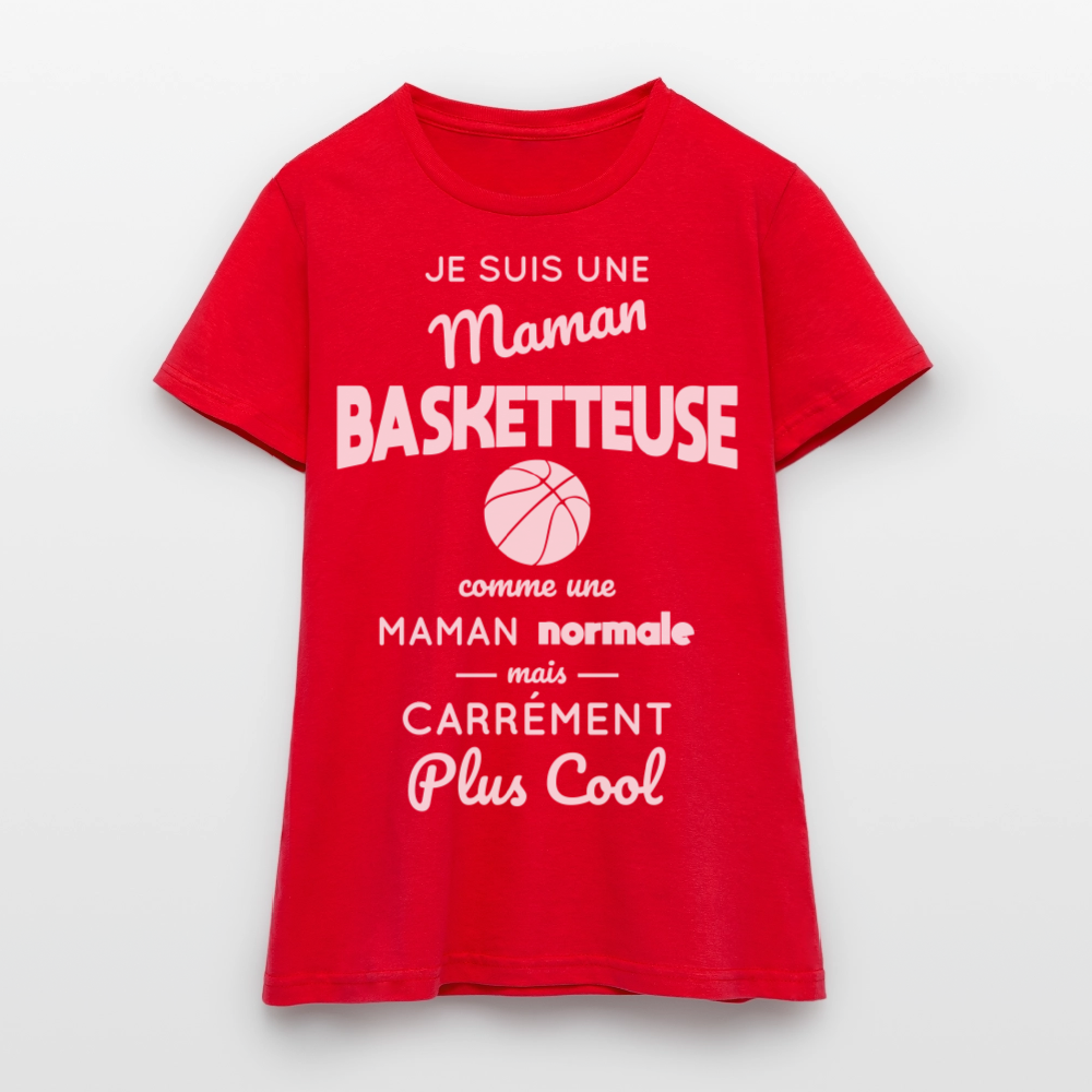 T-shirt Femme - Maman basketteuse plus cool - rouge