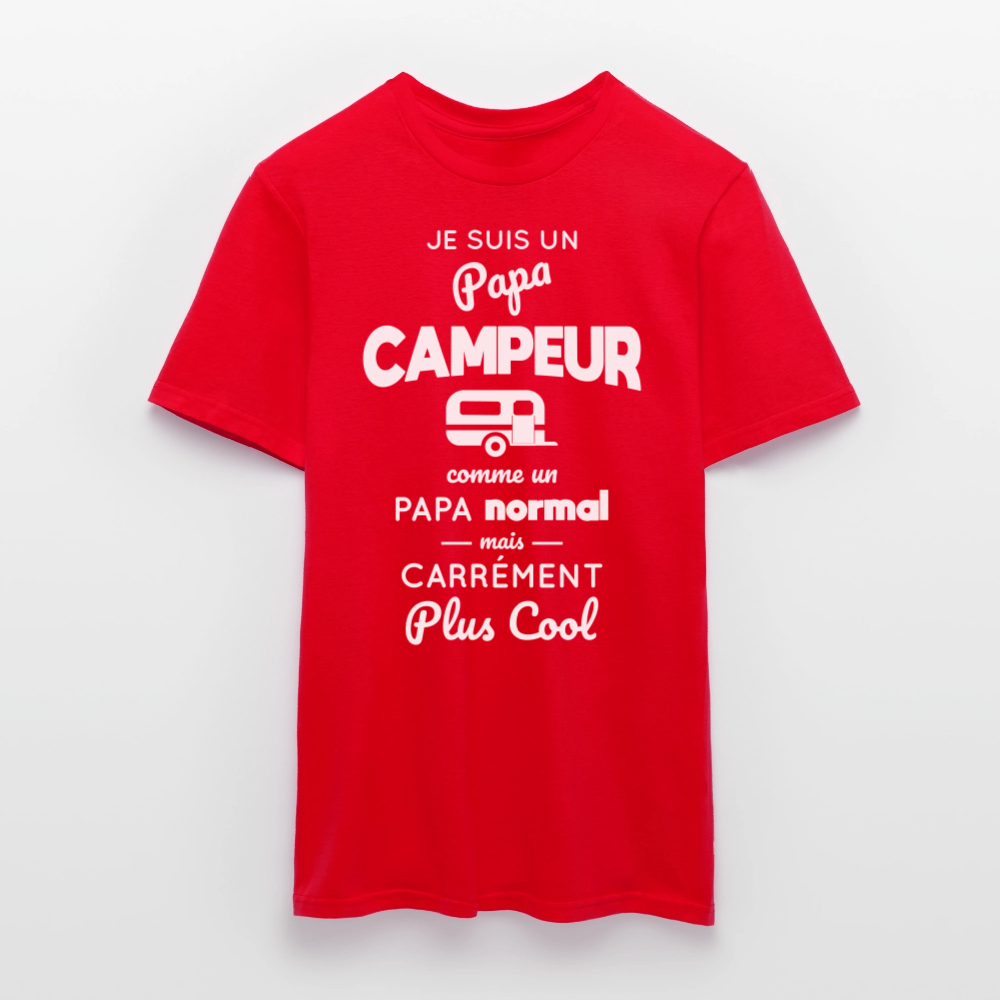 T-shirt Homme - Papa campeur plus cool - rouge