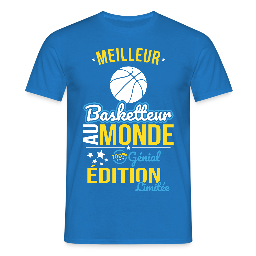 T-shirt Homme - Meilleur Basketteur au monde - 100% génial - bleu royal