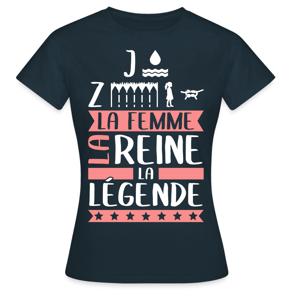 T-shirt femme Joséphine rébus – La femme, la reine, la légende - marine