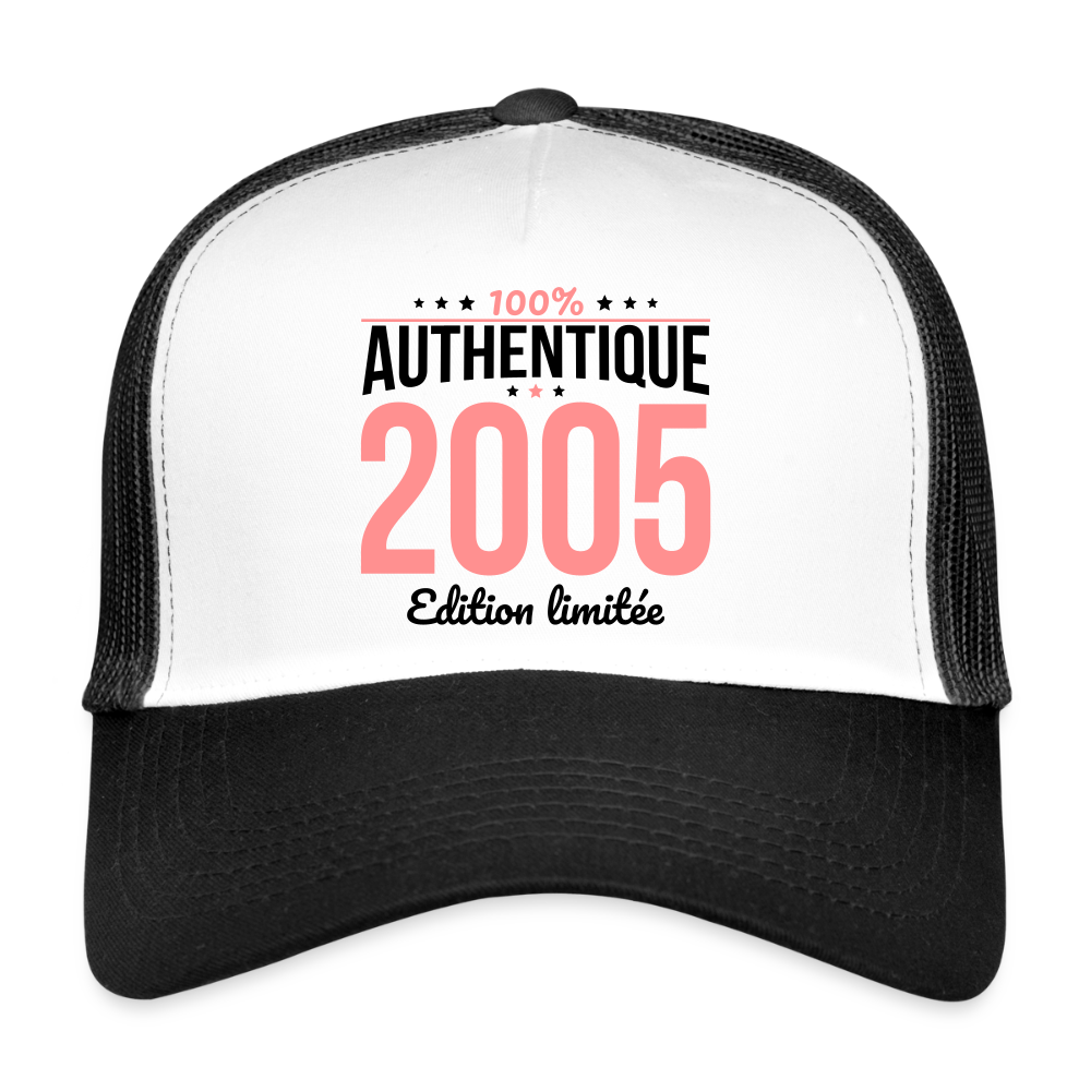 Casquette Trucker - Anniversaire 20 Ans - 100% Authentique 2005 - blanc/noir