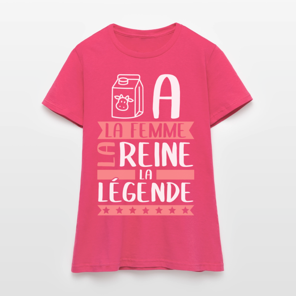 T-shirt femme Léa rébus – La femme, la reine, la légende - rose azalée