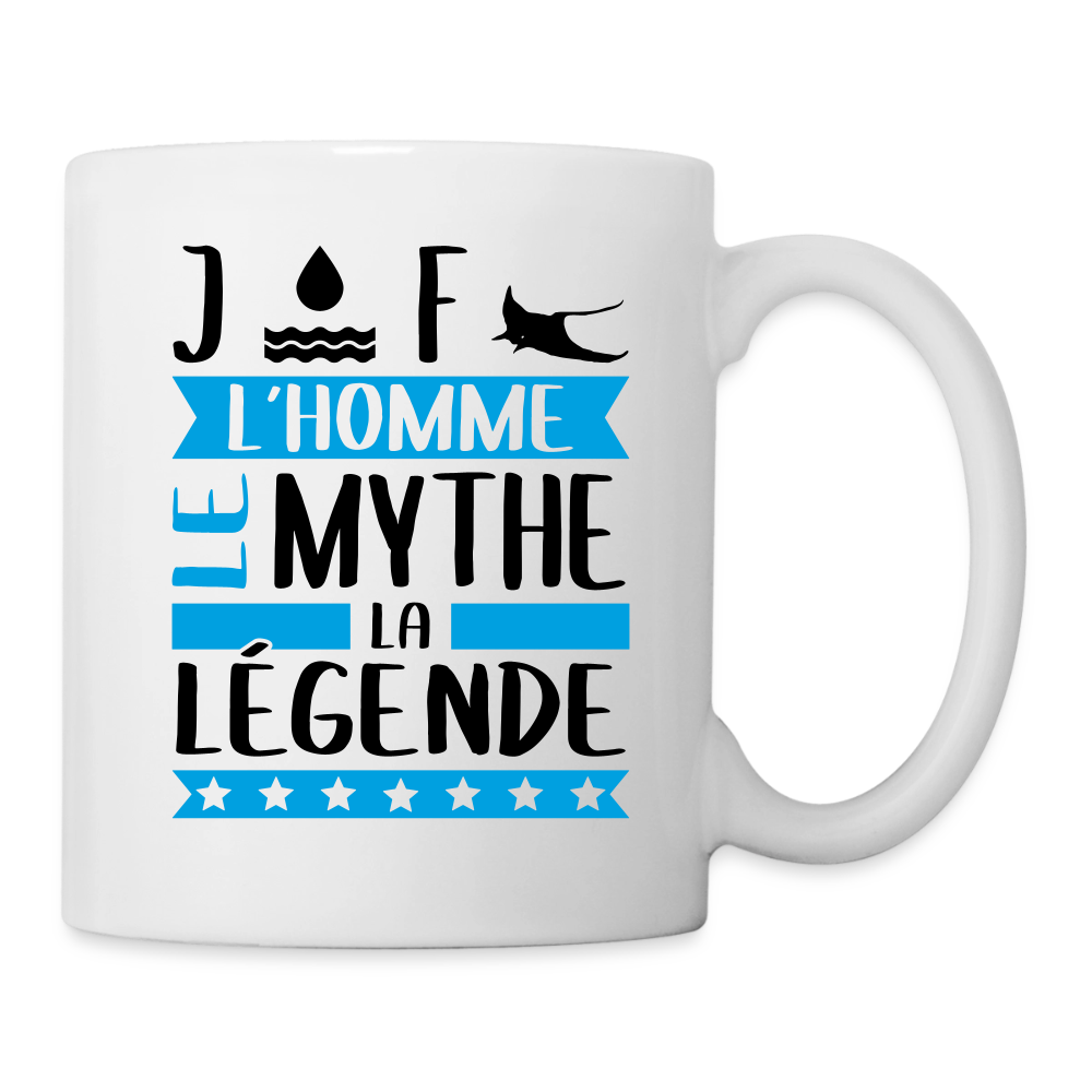 Mug blanc Geoffrey rébus – L’homme, le mythe, la légende - blanc
