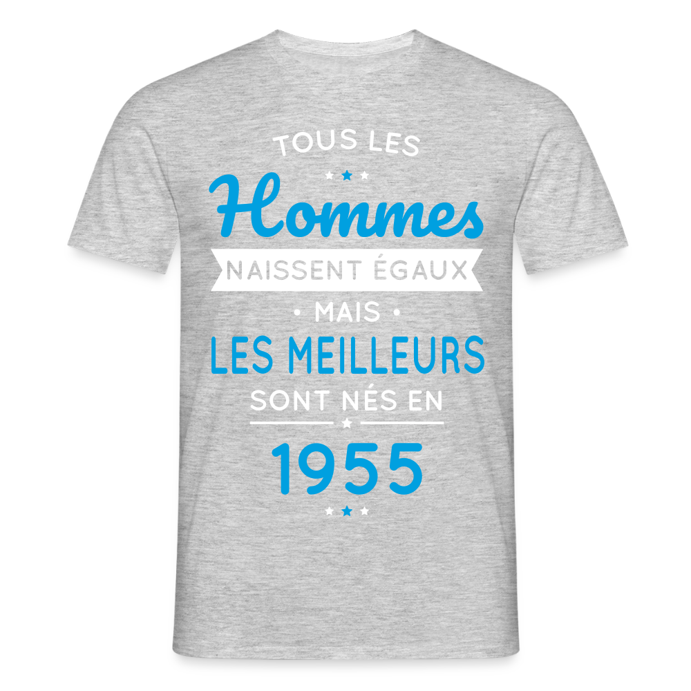 T-shirt Homme - Anniversaire 70 Ans - Les meilleurs sont nés en 1955 - gris chiné