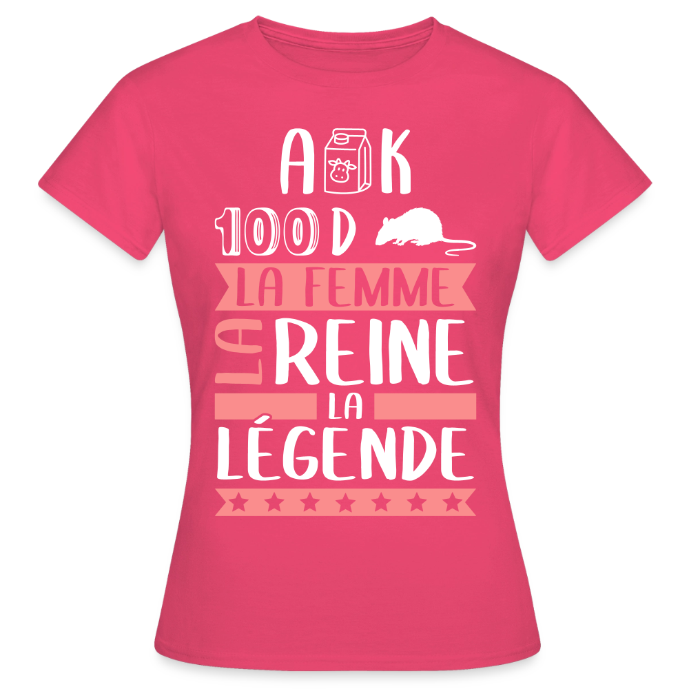T-shirt femme Alexandra rébus – La femme, la reine, la légende - rose azalée