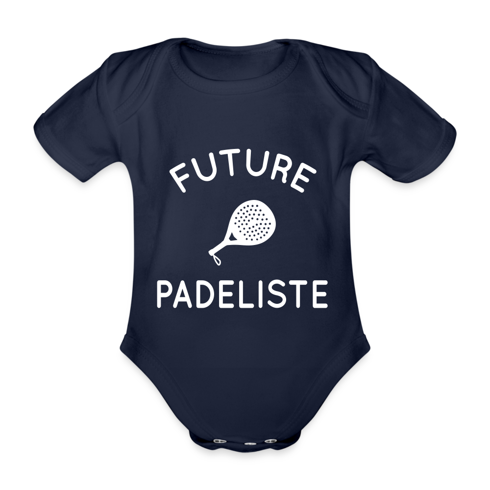 Body Bébé bio manches courtes - Future padeliste - marine foncé