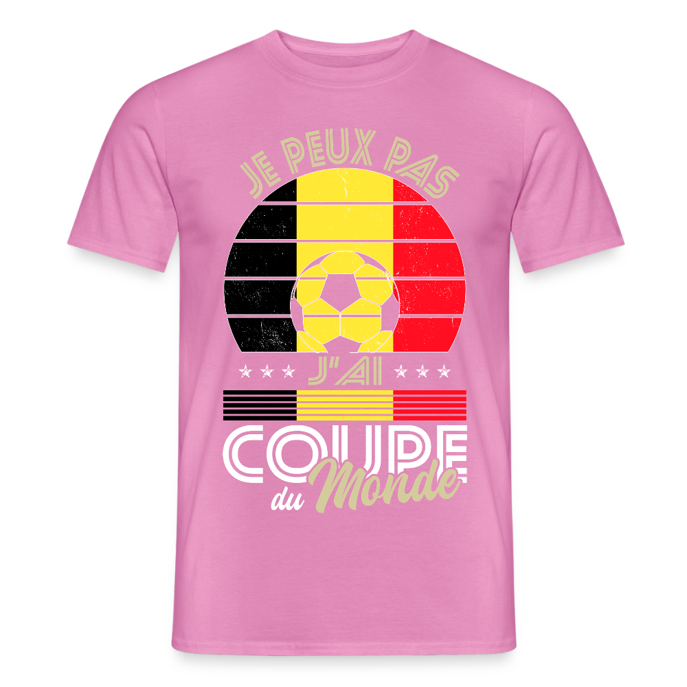 T-shirt Homme - Je peux pas j'ai Coupe du Monde - Belgique - rose