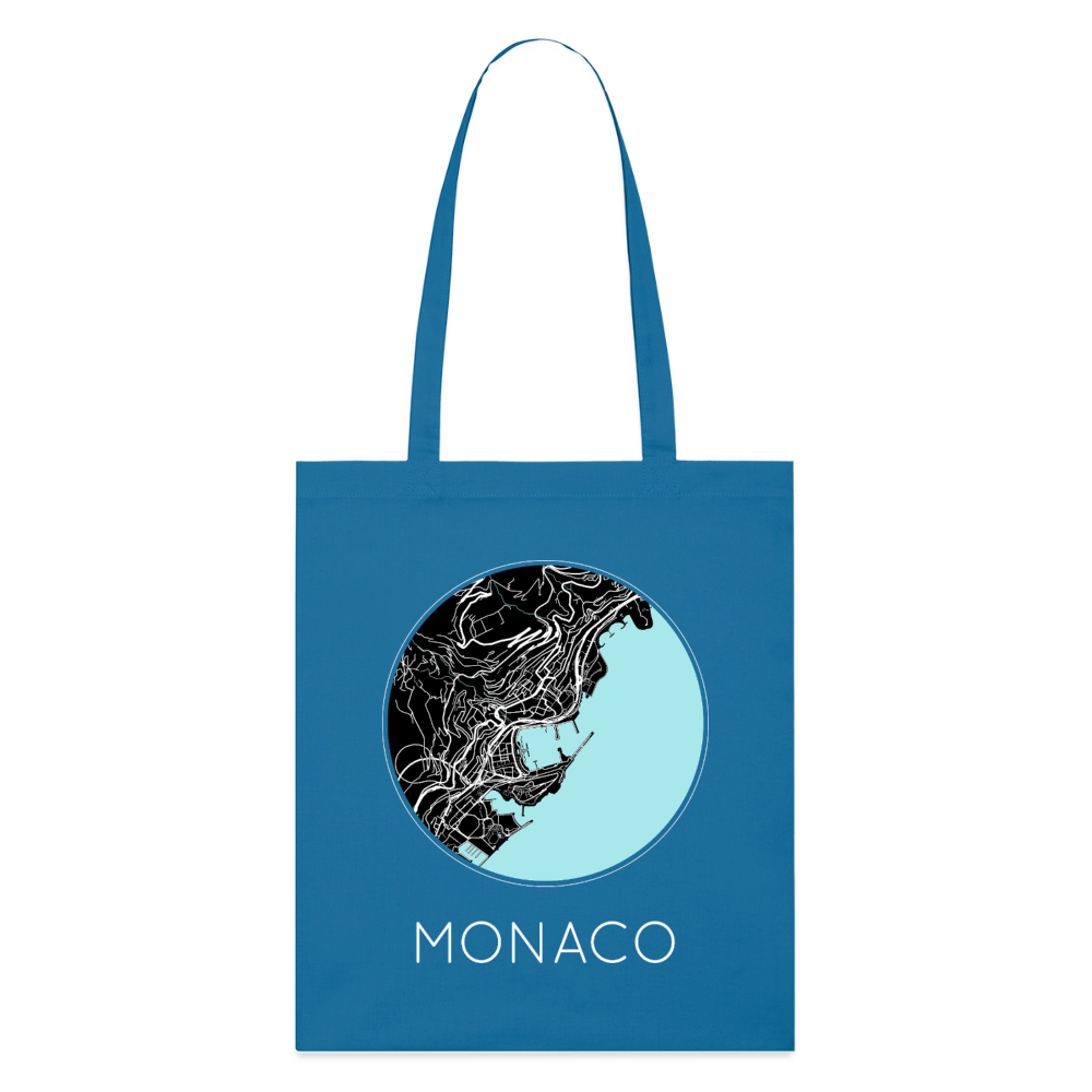 Tote Bag Monaco Bio – Plan de Monaco - bleu royal