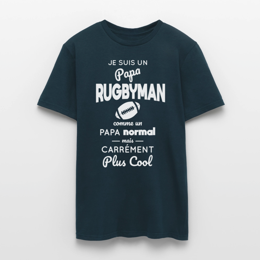 T-shirt Homme - Papa rugbyman plus cool - marine