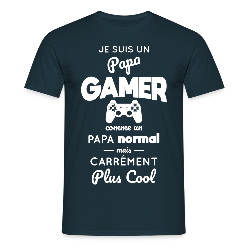 T-shirt Homme - Papa gamer plus cool - marine