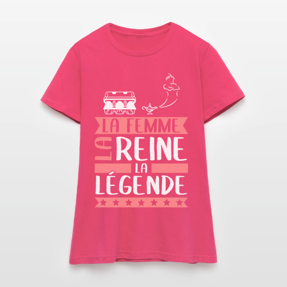 T-shirt femme Eugénie rébus – La femme, la reine, la légende - rose azalée