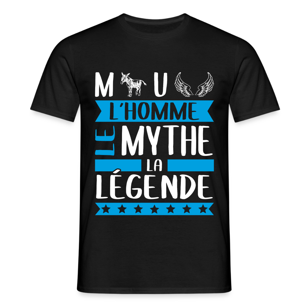 T-shirt homme Manuel rébus – L’homme, le mythe, la légende - noir